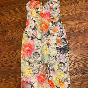 Asos Beautiful Strapless Floral Midi Dress - 8